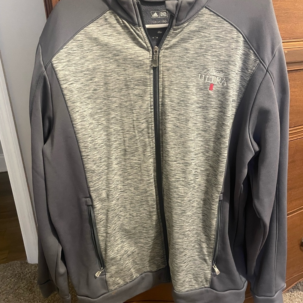 Michelob ultra full zip Adidas, warm-up jacket size large